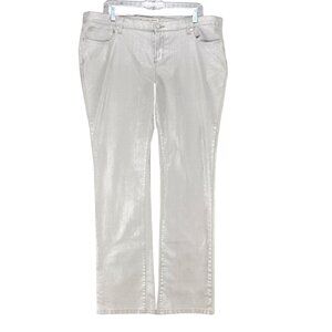 Andrew Charles Jeans Womens 32 Gray Shimmer Stretch Mid Rise Bootcut *GUC*